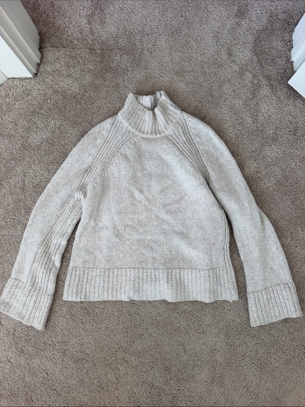 Z Supply Cream Ribbed Turtleneck Sweater